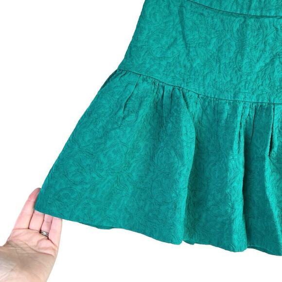 J.Crew Matelasse Drop-Waist Mini Skirt in Green 100% Cotton, Size 4 - Picture 5 of 8